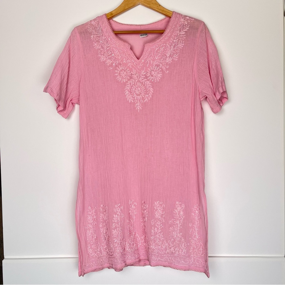 Pink Embroidered Women's Tunic